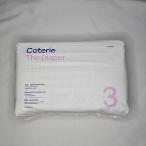 New Coterie The Diaper 1 Pack Size 3 Baby Toddler 14-24 lbs 28 Diapers White